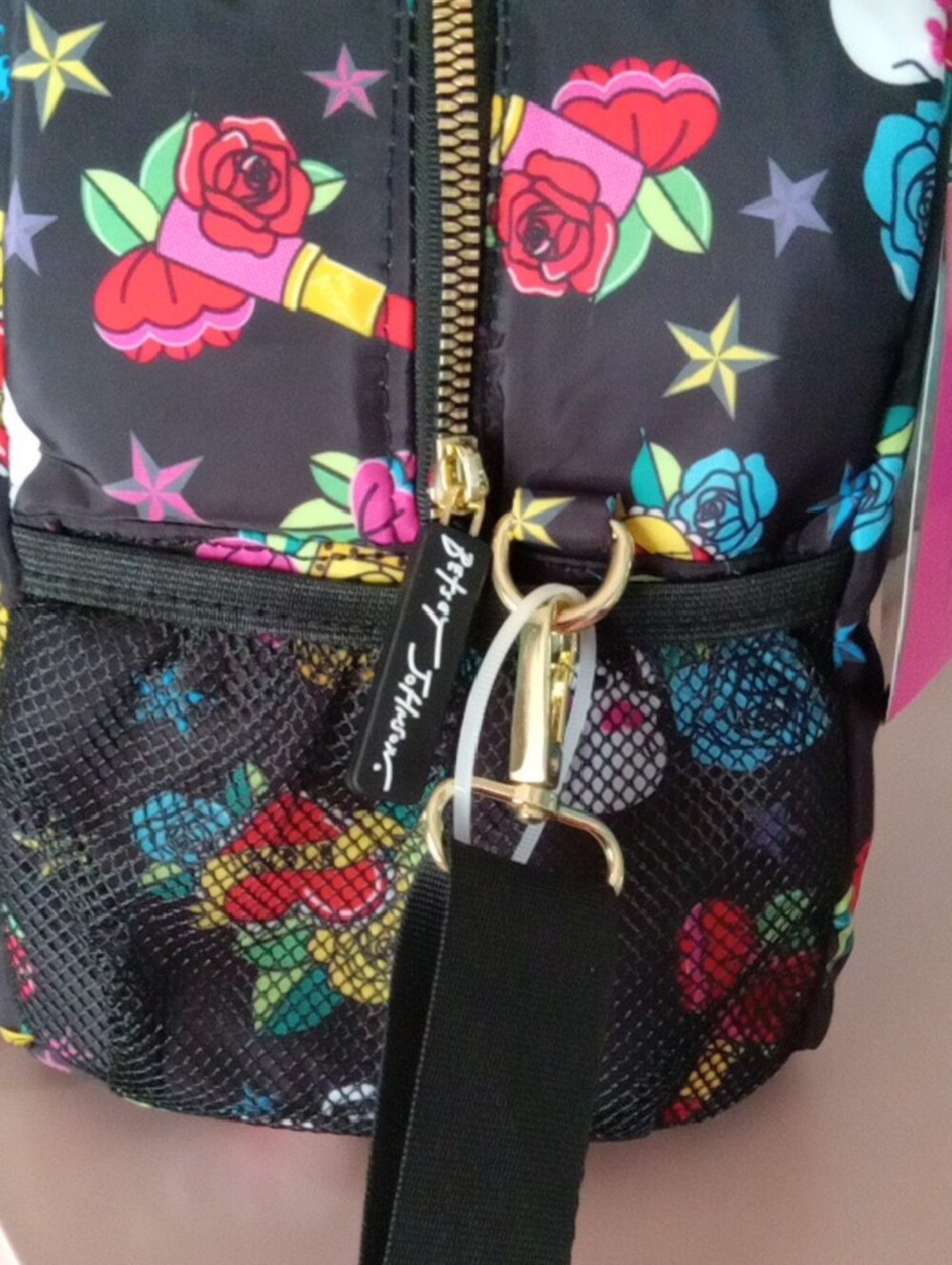 Betsey Johnson Black Skull Lunch Tote XL - Picture 5 of 6